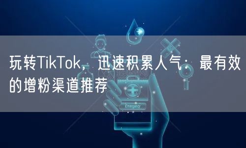 玩转TikTok，迅速积累人气：最有效的增粉渠道推荐