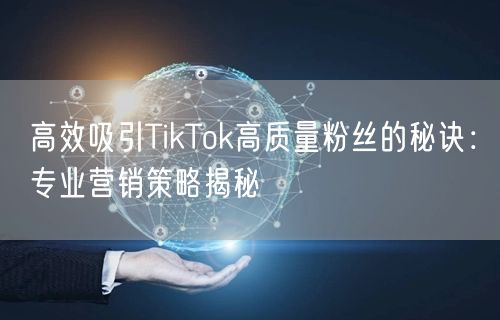 高效吸引TikTok高质量粉丝的秘诀：专业营销策略揭秘