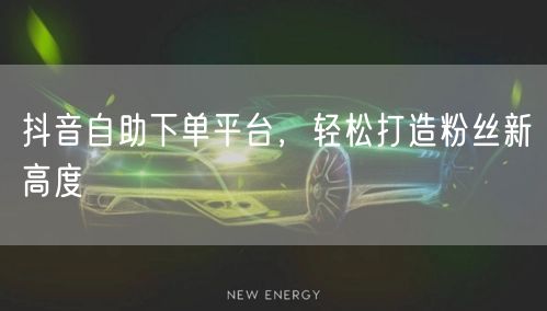 抖音自助下单平台，轻松打造粉丝新高度