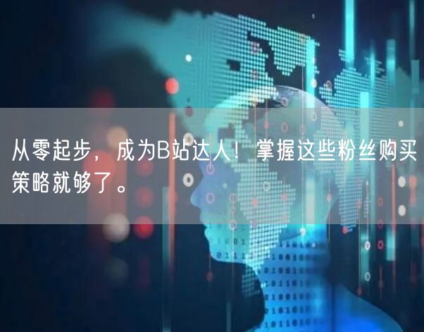 从零起步，成为B站达人！掌握这些粉丝购买策略就够了。