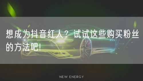 想成为抖音红人？试试这些购买粉丝的方法吧!