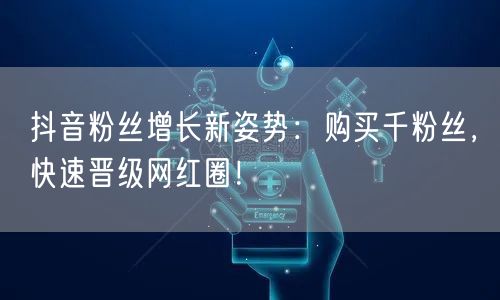 抖音粉丝增长新姿势：购买千粉丝，快速晋级网红圈！