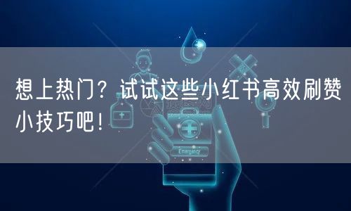 想上热门？试试这些小红书高效刷赞小技巧吧！