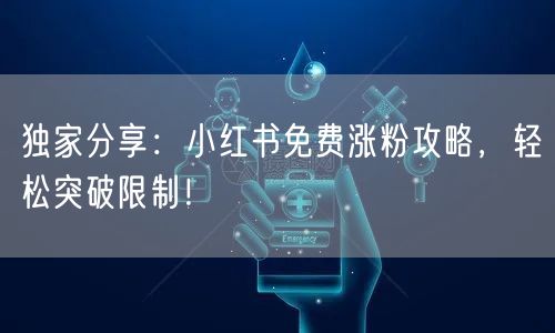 独家分享：小红书免费涨粉攻略，轻松突破限制！