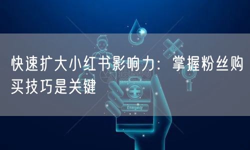 快速扩大小红书影响力：掌握粉丝购买技巧是关键