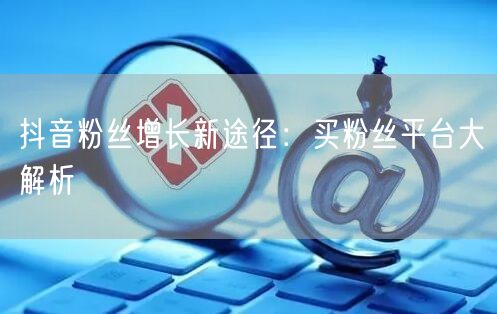 抖音粉丝增长新途径：买粉丝平台大解析
