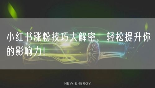 小红书涨粉技巧大解密，轻松提升你的影响力！