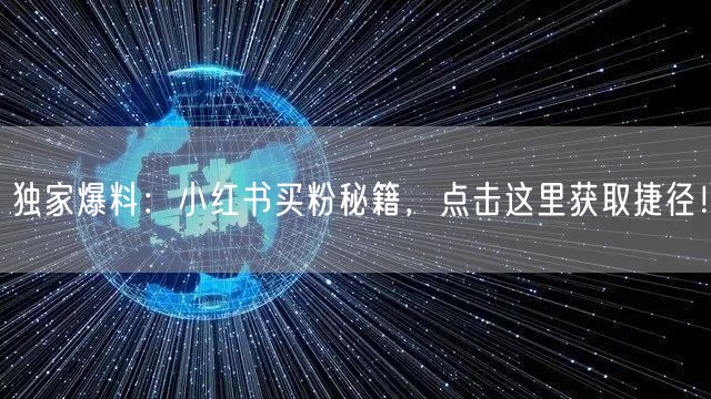 独家爆料：小红书买粉秘籍，点击这里获取捷径！