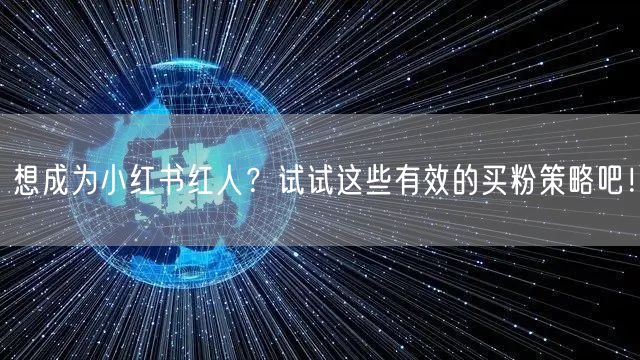 想成为小红书红人？试试这些有效的买粉策略吧！